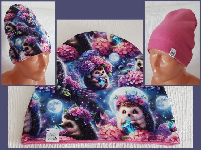 Mössa igelkottar, FLEECE foder, 5-10år