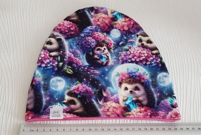 Mössa igelkottar, FLEECE foder, 5-10år - Bild 3