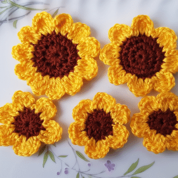 5st virkade blommor, solrosor