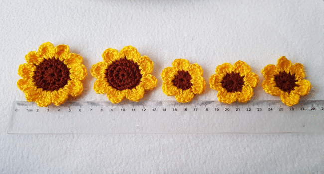 5st virkade blommor, solrosor - Bild 5