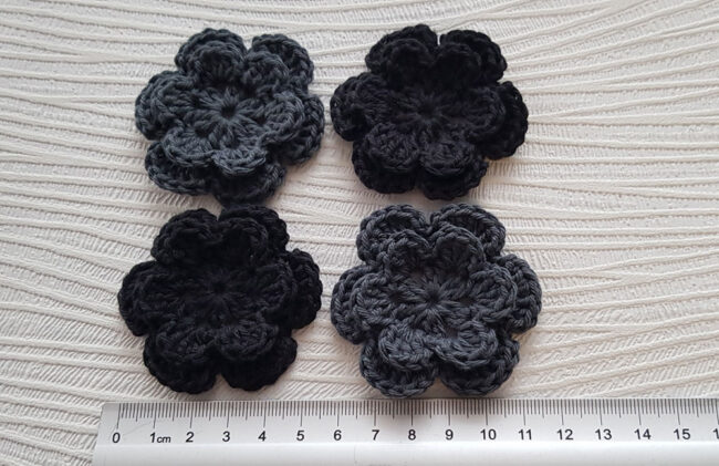 4 st virkade blommor, 5,5cm - Bild 5