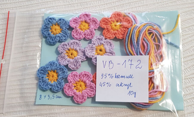 8st virkade blommor, ca 3,5 cm - Bild 6