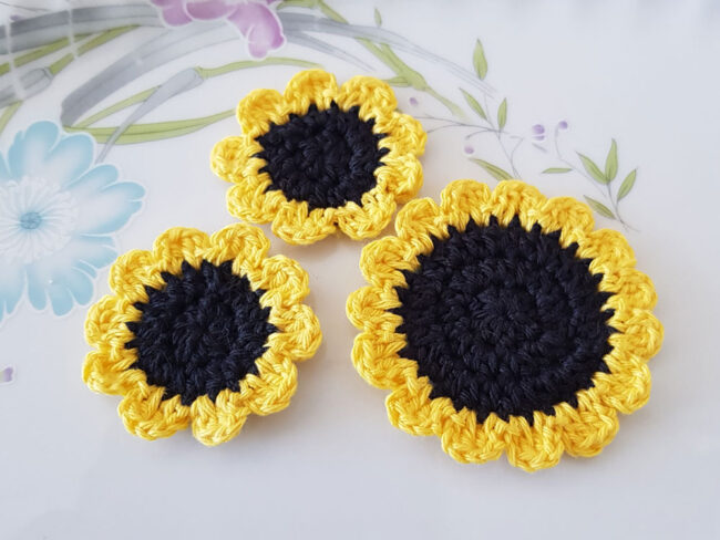 3st virkade blommor, solrosor