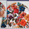 Mössa blommor, DUBBEL trikå, 5-10år