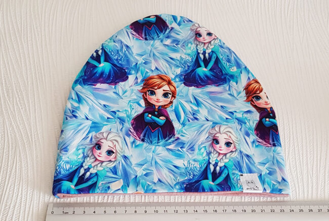 Mössa Frozen, FLEECE foder, 4-9år, Elsa, Anna - Bild 3