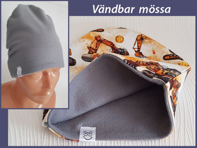 Mössa grävmaskiner, FLEECE foder, 3-7år - Bild 2