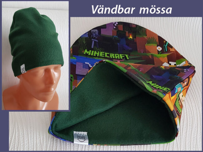 Mössa Minecraft, FLEECE foder, 6-14år - Bild 2