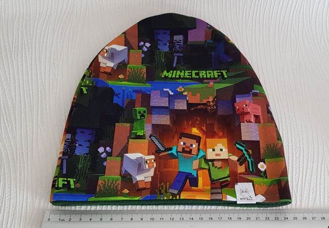 Mössa Minecraft, FLEECE foder, 5-12år - Bild 3