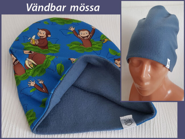 Mössa Nicke Nyfiken, FLEECE foder, 5-12år - Bild 2