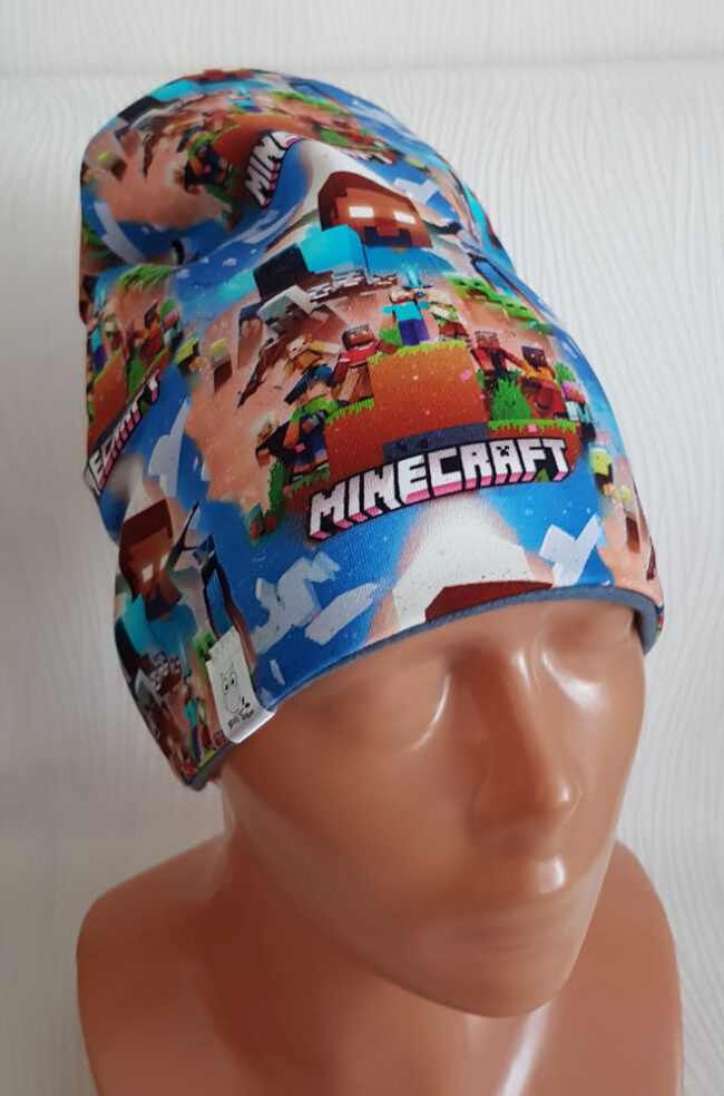 Mössa Minecraft, FLEECE foder, 6-14år - Bild 5