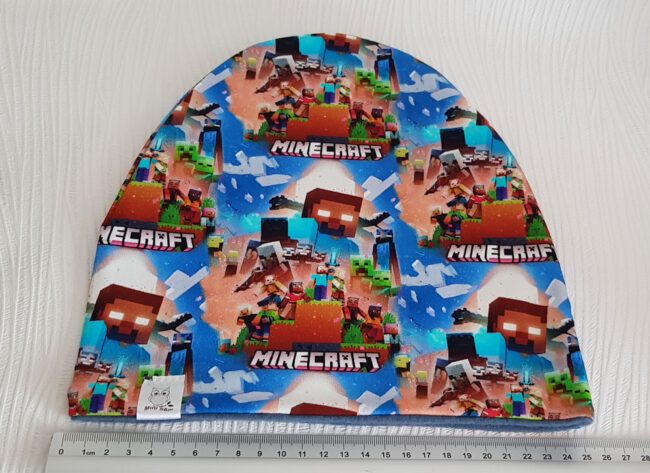 Mössa Minecraft, FLEECE foder, 6-14år - Bild 3