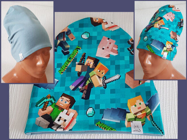 Mössa Minecraft, DUBBEL trikå, 5-10år