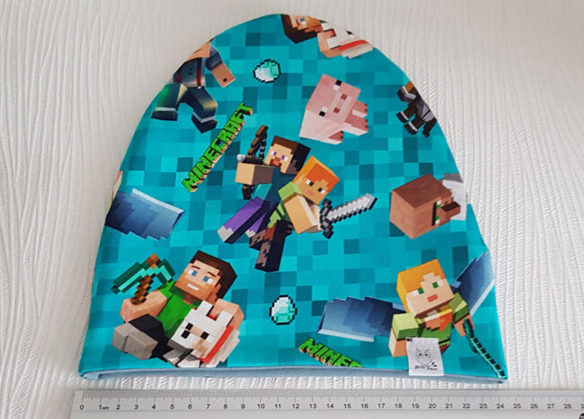 Mössa Minecraft, DUBBEL trikå, 5-10år - Bild 3