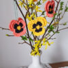 4st virkade penséer / violer till påskriset, påskpynt, blommor - Bild 6