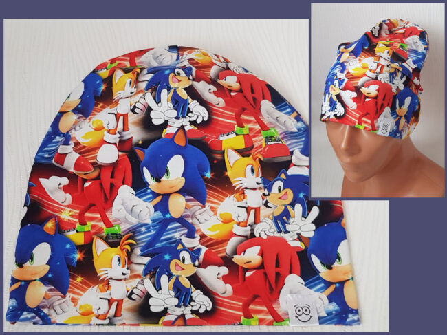 Mössa Sonic, DUBBEL trikå, 7år-vuxna