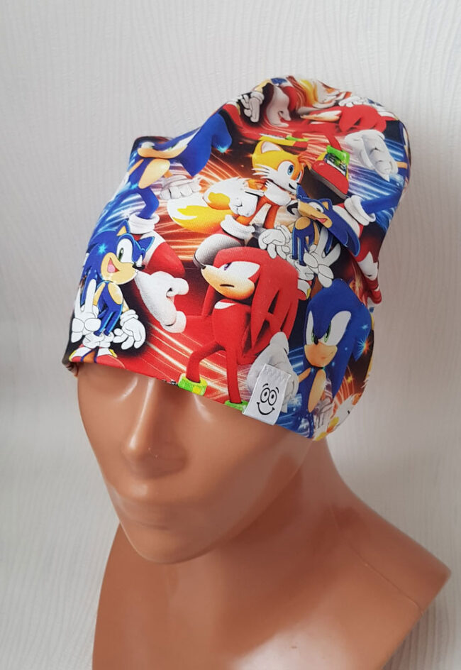 Mössa Sonic, DUBBEL trikå, 7år-vuxna - Bild 5