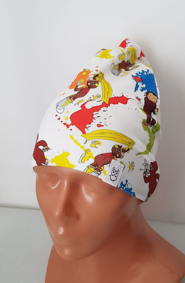 Mössa Nicke Nyfiken, DUBBEL trikå, 1,5-6 år - Bild 5