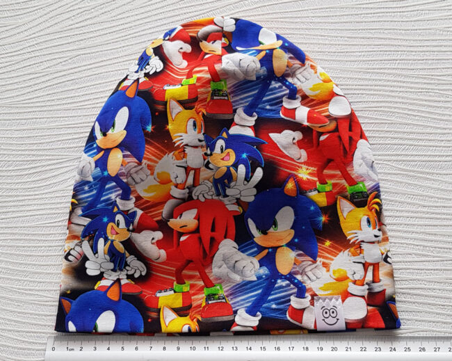 Mössa Sonic, DUBBEL trikå, 5-12år - Bild 3
