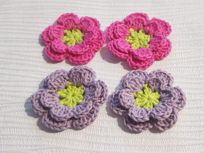 4 st virkade blommor, 5,5 cm - Bild 3