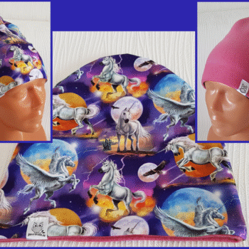 Mössa FLEECE foder, 3-8år, enhörningar
