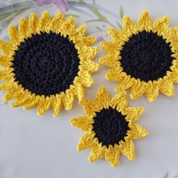 3st virkade blommor, solrosor