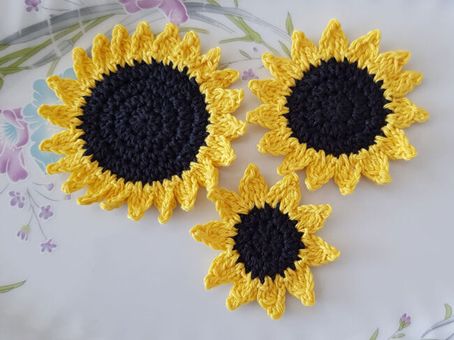 3st virkade blommor, solrosor