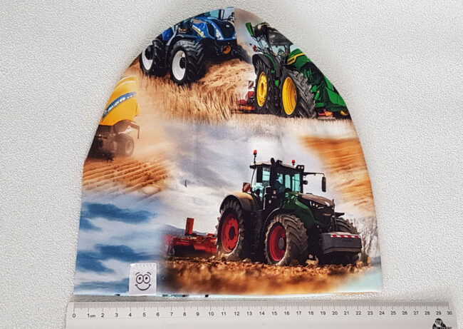 Mössa traktorer, DUBBEL trikå, 3-8år - Bild 3