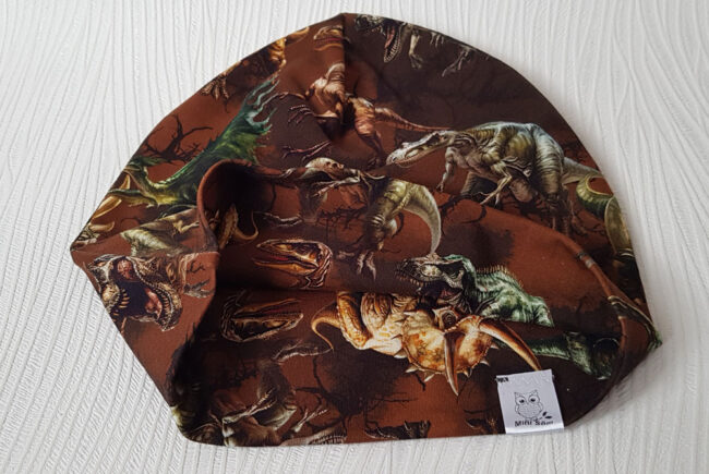 Mössa dinosaurier, DUBBEL trikå, 3-10år, dino - Bild 2