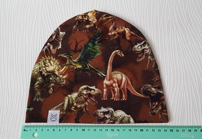 Mössa dinosaurier, DUBBEL trikå, 3-10år, dino - Bild 3