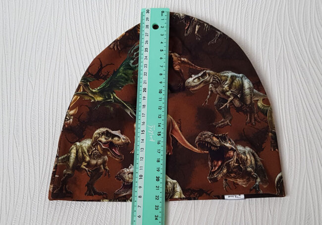 Mössa dinosaurier, DUBBEL trikå, 3-10år, dino - Bild 4