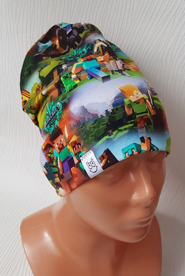 Mössa Minecraft, DUBBEL trikå, 6-12år - Bild 5
