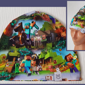 Mössa Minecraft, DUBBEL trikå, 6-14år