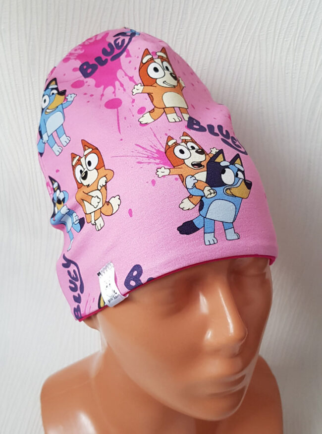 Mössa Bluey, DUBBEL trikå, 3-8år, Bingo - Bild 5