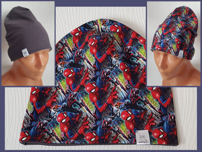 Mössa Spiderman, DUBBEL trikå, 3-8år, Superhjälte
