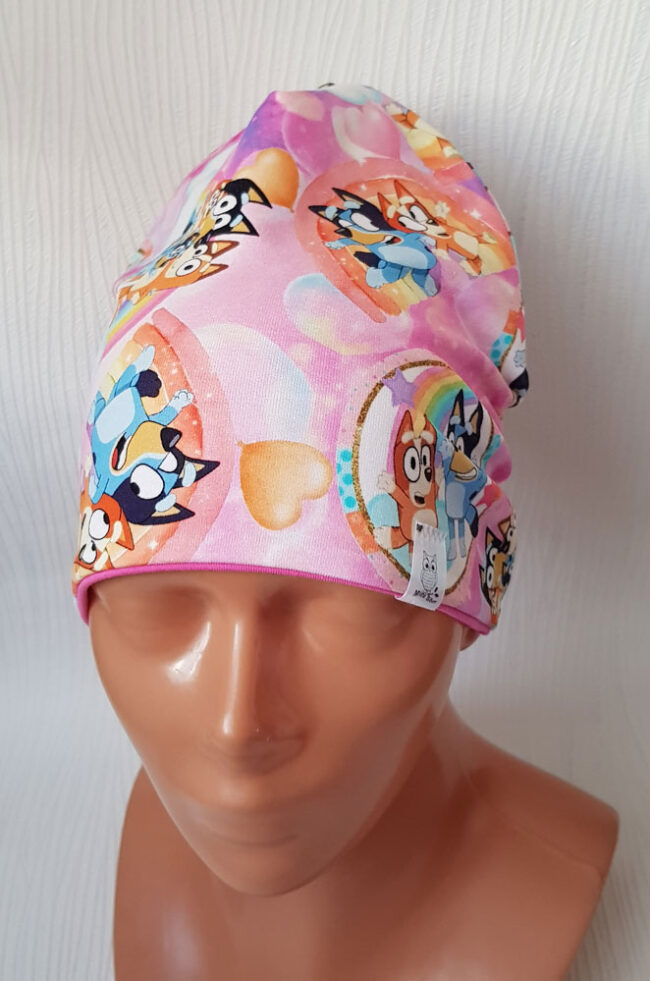 Mössa Bluey, DUBBEL trikå, 3-8år - Bild 5