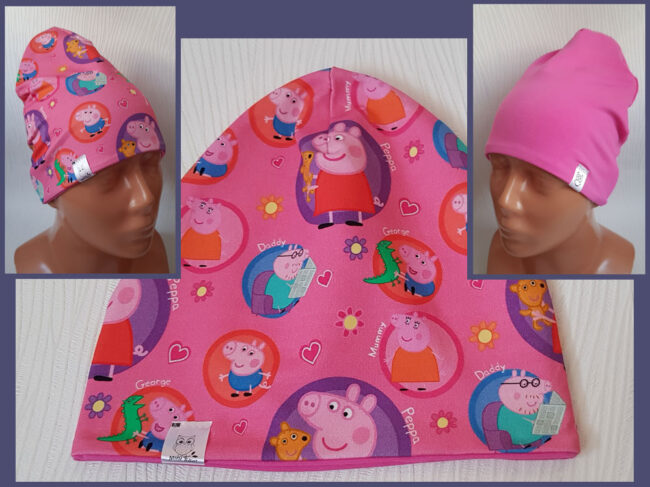 Mössa Greta Gris, DUBBEL trikå, 2-6år, Peppa Pig