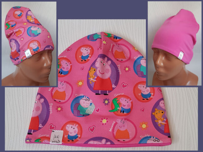 Mössa Greta Gris, DUBBEL trikå, 2-6år, Peppa Pig