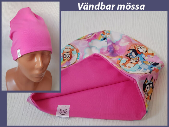 Mössa Bluey, DUBBEL trikå, 5-10år, Bingo - Bild 2
