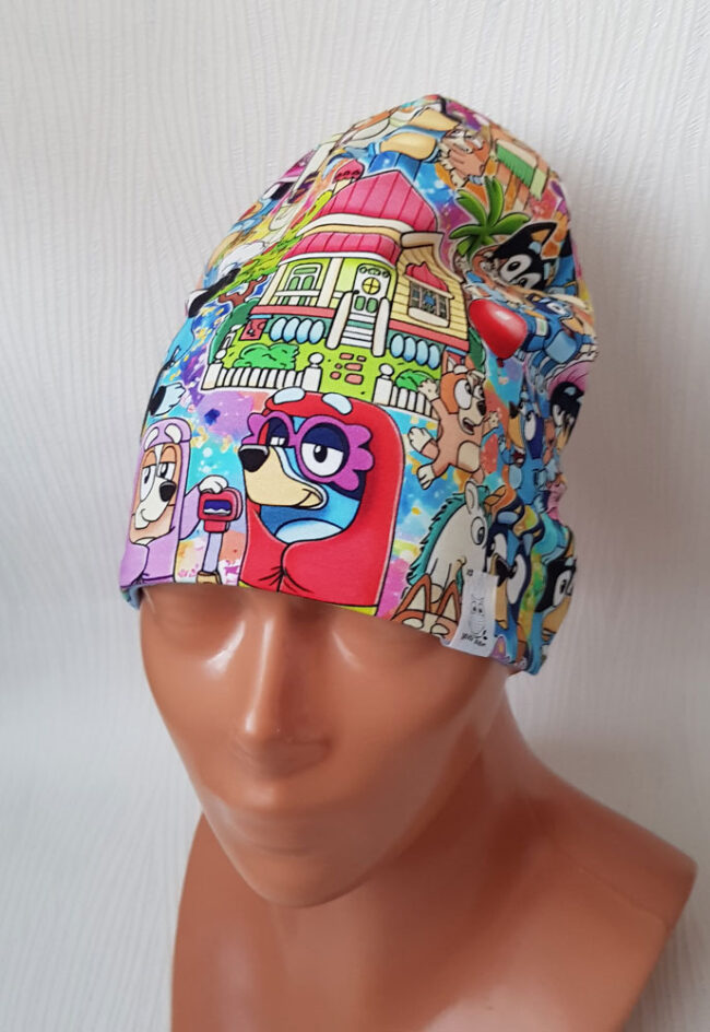 Mössa Bluey, DUBBEL trikå, 3-8år, Bingo - Bild 5