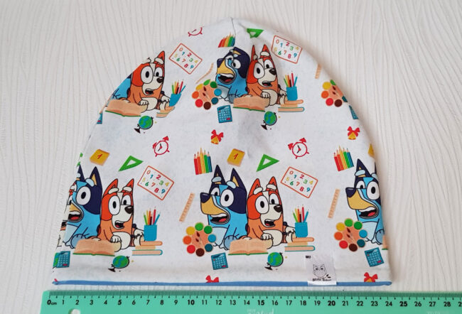 Mössa Bluey, DUBBEL trikå, 3-8år, Bingo - Bild 3