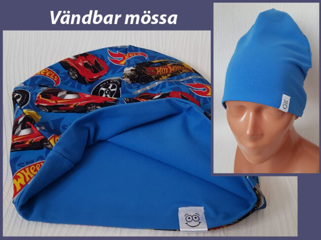 Mössa bilar, DUBBEL trikå, 5-10år - Bild 2