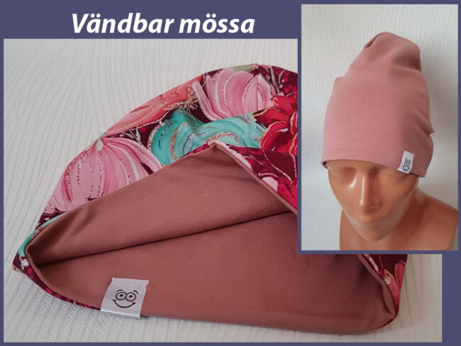 Mössa blommor, DUBBEL trikå, 5-12år - Bild 2