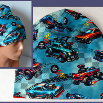 Mössa bilar, DUBBEL trikå, 3-10år